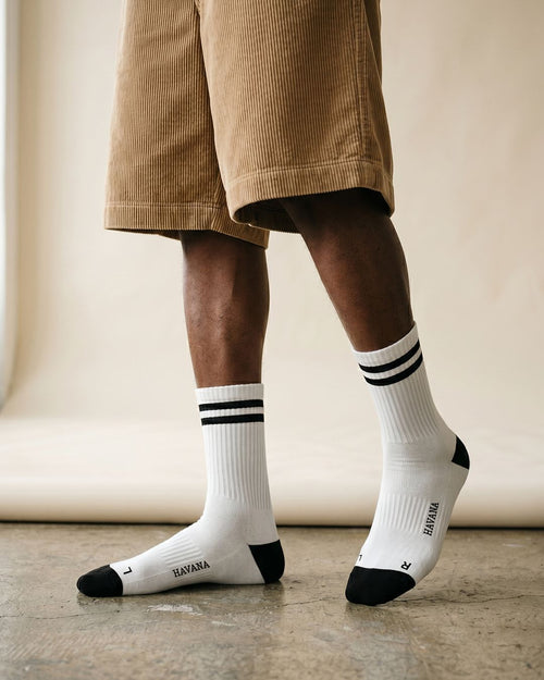Basic Heavy White Heel & Toe Black