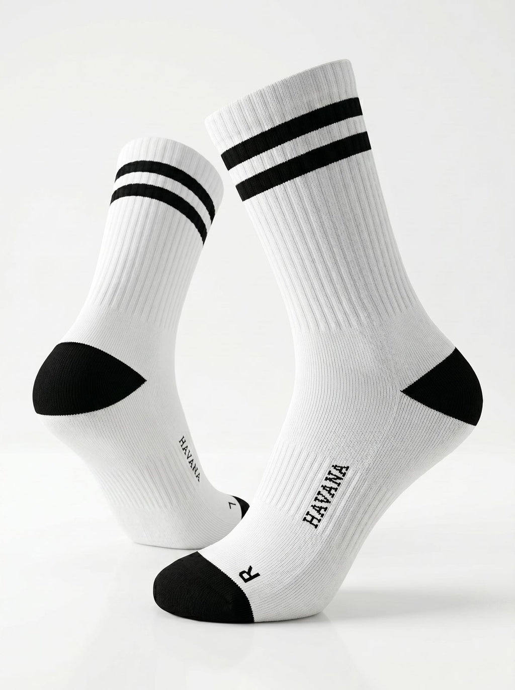 Basic Heavy White Heel & Toe Black
