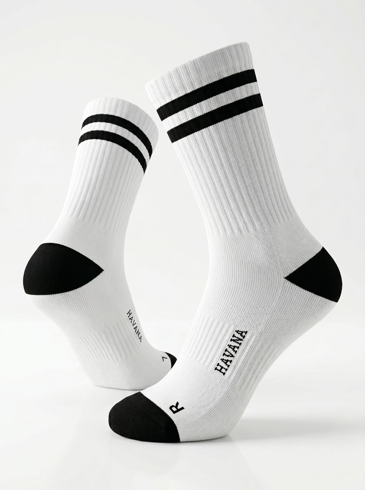 Basic Heavy White Heel & Toe Black