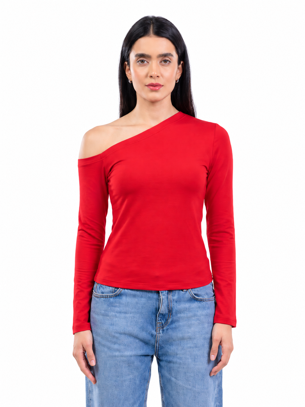 One Shoulder Flared Sleeve
