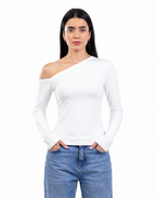One Shoulder Flared Sleeve