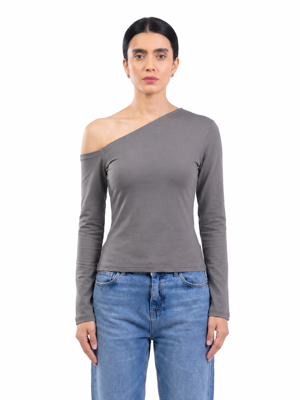 One Shoulder Flared Sleeve