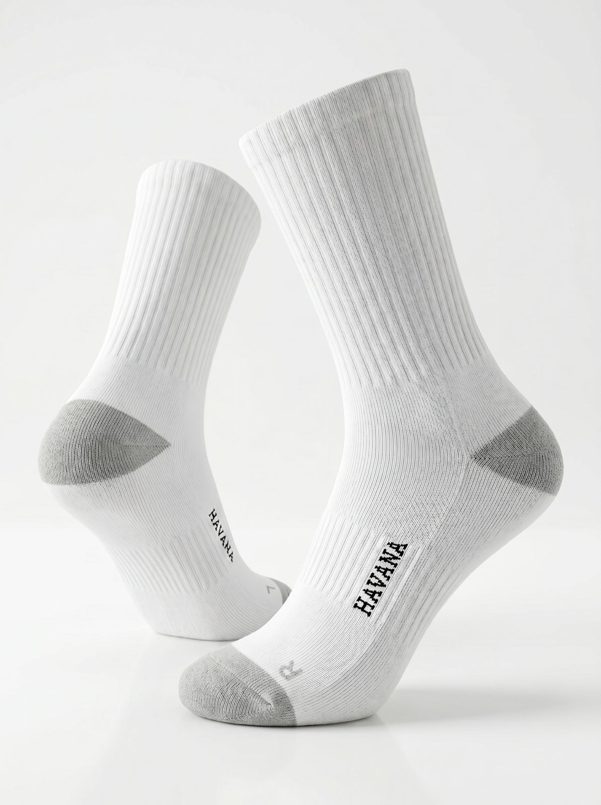 Tall Heavy White Heel & Toe Gray
